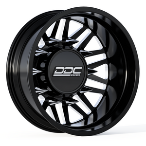 DDC Aftermath Black/Milled 20X8.25 10X225 Super Duty/Ram Dually Wheel Kit F-450 05-10 F-450 15-25 Ram 4500 08-25 DDC Wheels