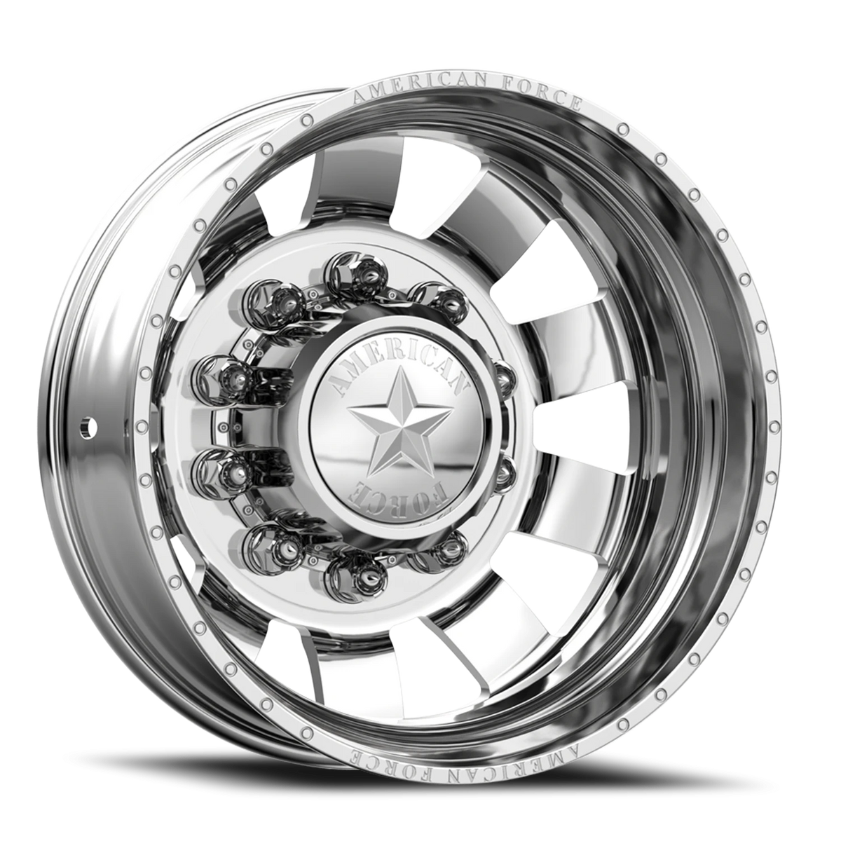 American Force 23 Bolt DRW Polished 24x8.25 -145 8x165.1mm 122mm - Wheelwiz