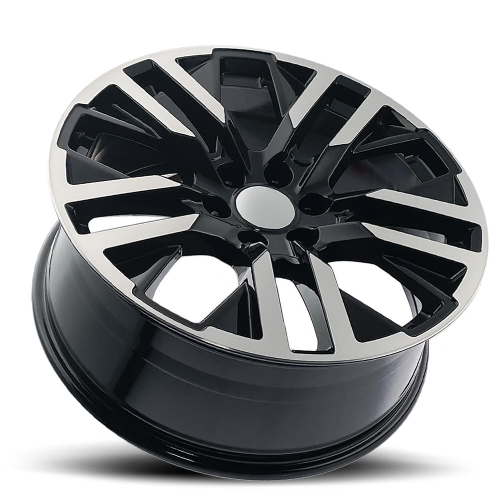 Factory Reproductions FR 96 Gloss Black Machine Face 22x9 +28 6x139.7mm 78.1mm