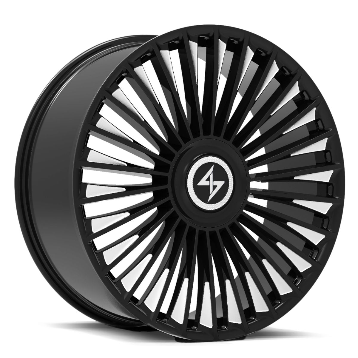 Sentali Luxx Turbine  Gloss Black Milled Tips 22x10.5 +35 5x127|5x120mm 74.1mm