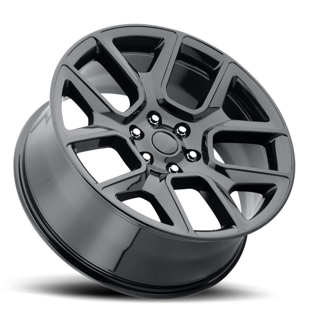 Factory Reproductions FR 76 Gloss Black 22x9 +15 6x139.7mm 77.8mm