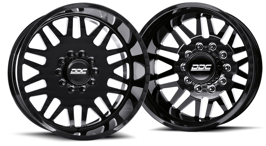 DDC Aftermath Black/Mill 22x8.25 8x200 SS Fronts 19-25 Dodge Ram 3500 DDC Wheels