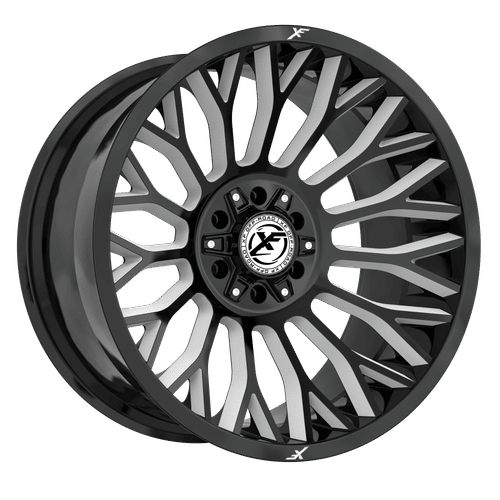 XF Off-Road XF-237 Gloss Black Milled 22x12 -44 8x165.1|8x170mm 125.2mm - Wheelwiz