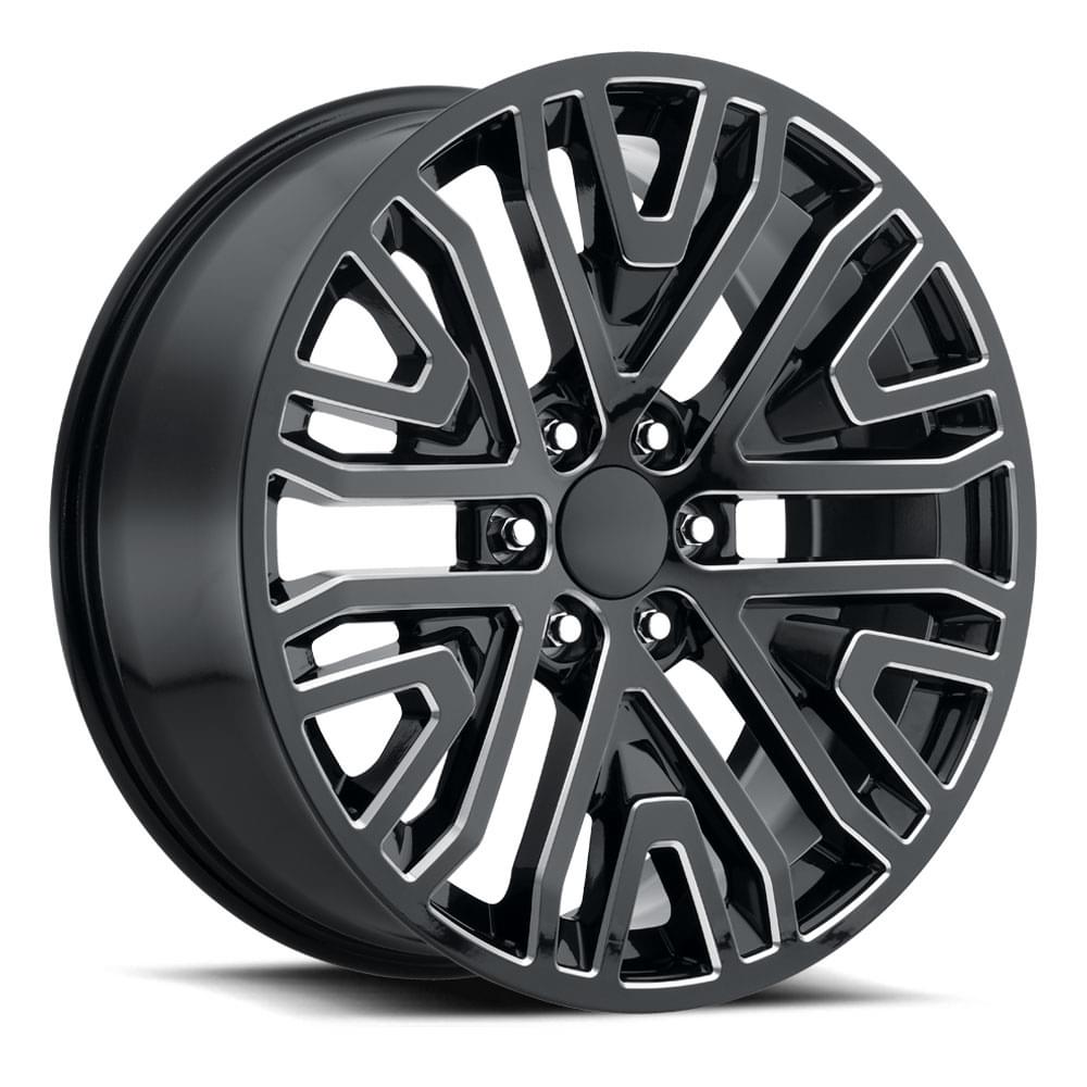 Factory Reproductions FR 93 Gloss Black Ball Milled 22x9 +28 6x139.7mm 78.1mm