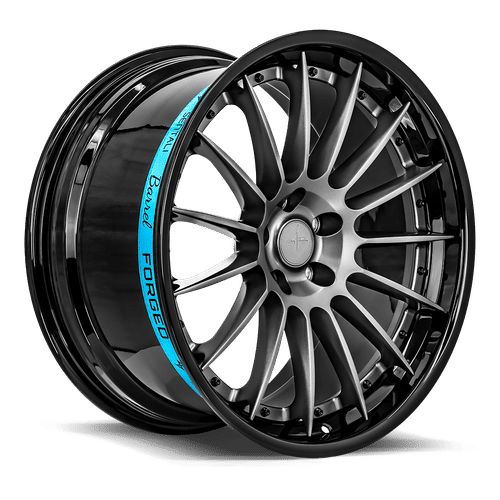 Sentali Barrel Forged SB2 Gloss Black Lip / Matte Gunmetal Centre 20x9 +25 5x112mm 66.6mm