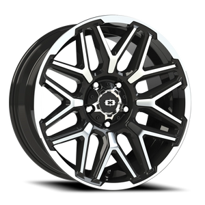 Vision Wheel 305 Gloss Black Machined Face and Lip 20x9 +12 5x150mm 110mm - Wheelwiz