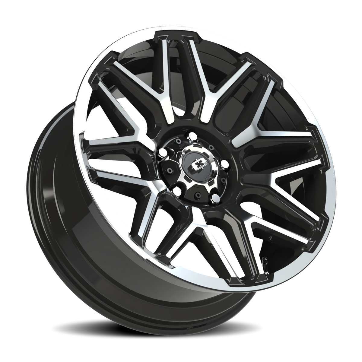 Vision Wheel 305 Gloss Black Machined Face and Lip 20x9 +12 5x150mm 110mm - Wheelwiz