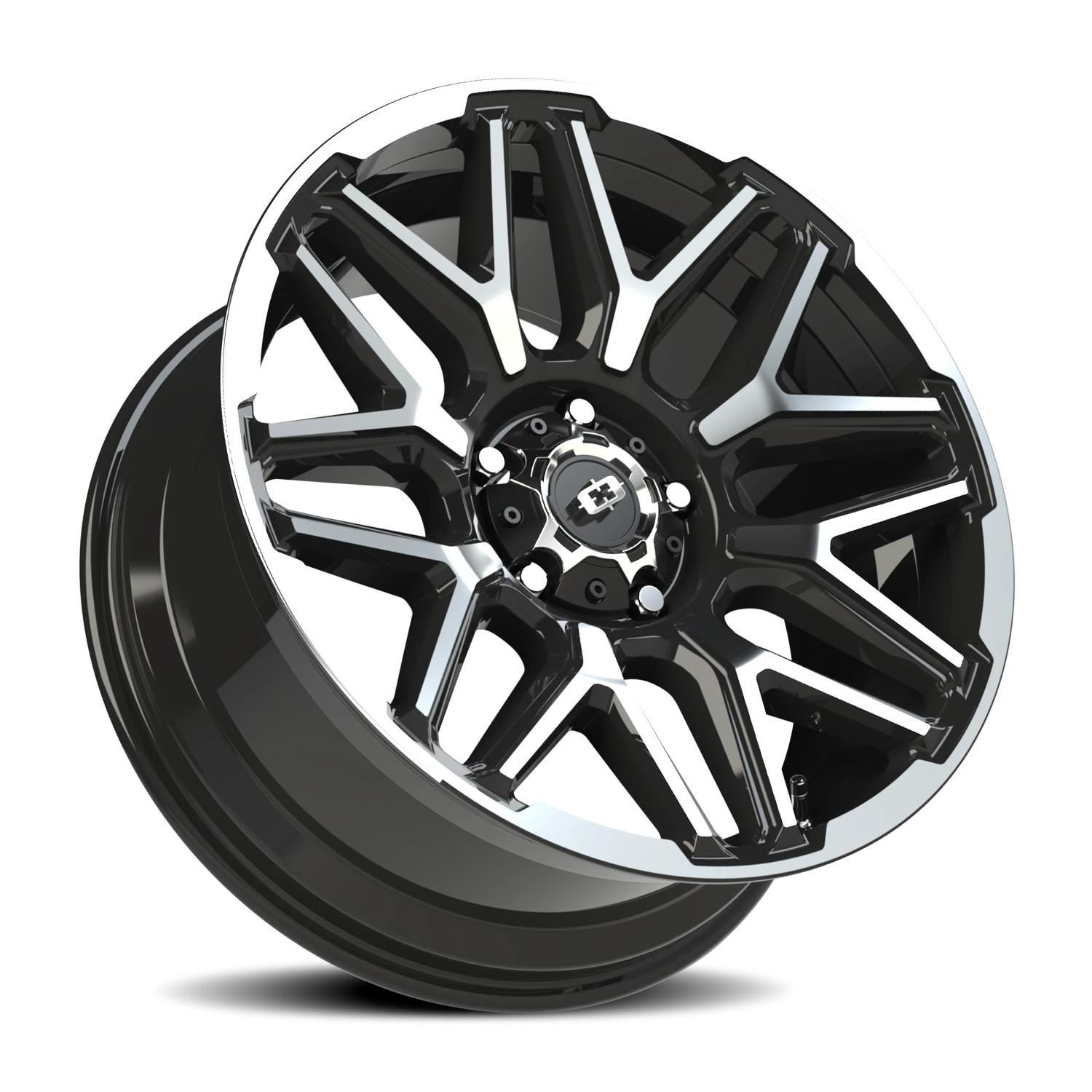Vision Wheel 305 Gloss Black Machined Face and Lip 20x9 +12 5x150mm 110mm - Wheelwiz