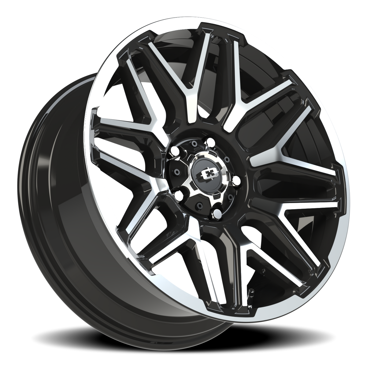 Vision Wheel 305 Gloss Black Machined Face and Lip 20x9 +12 5x139.7mm 108mm - Wheelwiz