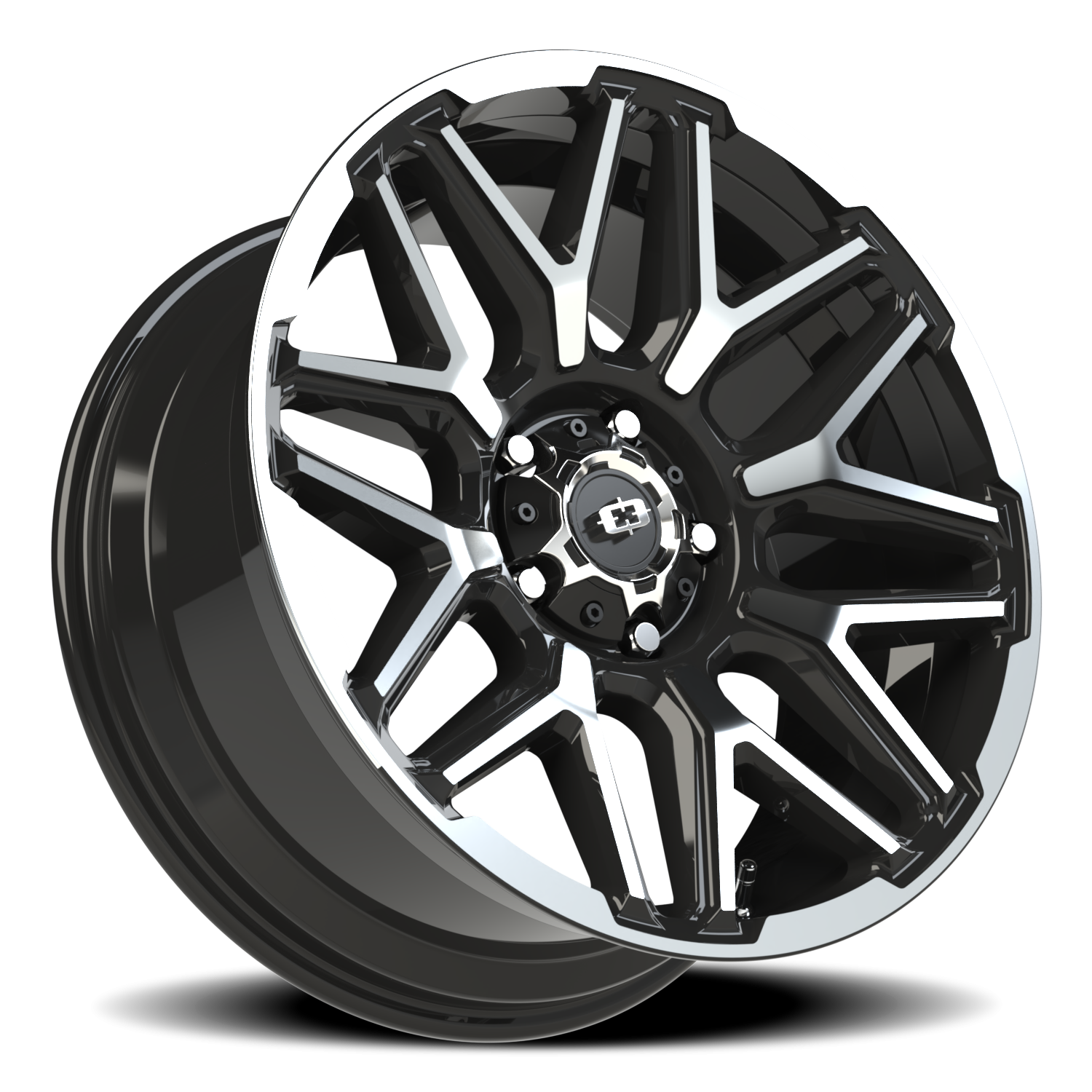 Vision Wheel 305 Gloss Black Machined Face and Lip 20x9 +12 5x139.7mm 108mm - Wheelwiz