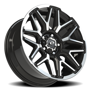 Vision Wheel 305 Gloss Black Machined Face and Lip 20x9 +12 5x139.7mm 108mm - Wheelwiz