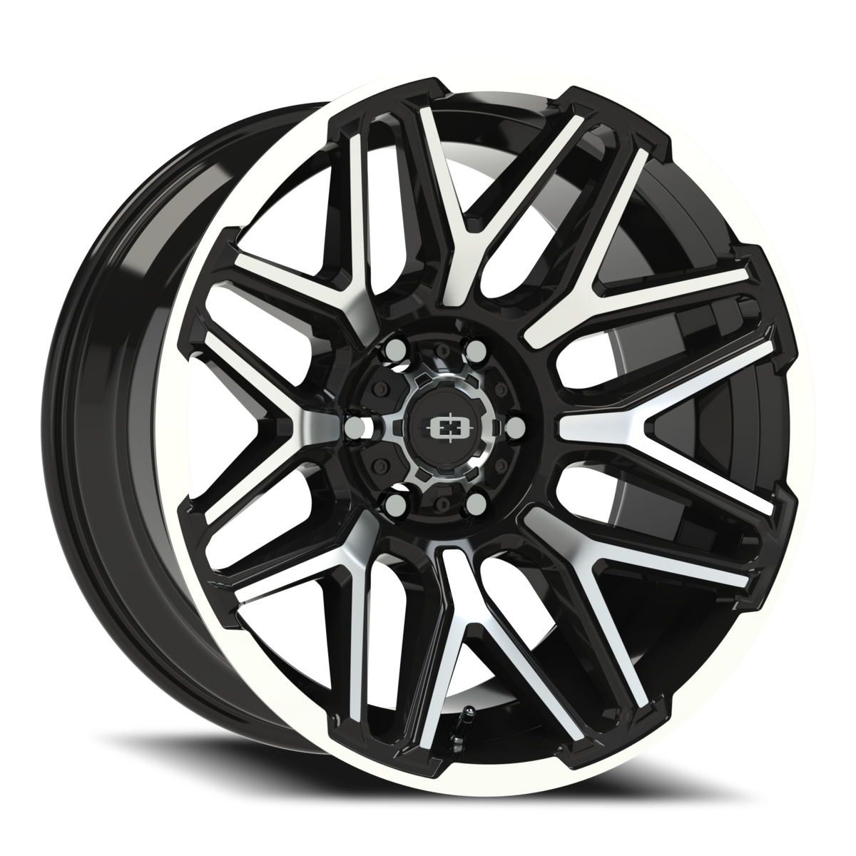 Vision Wheel 305 Gloss Black Machined Face and Lip 20x10 -25 6x139.7mm 106.2mm - Wheelwiz
