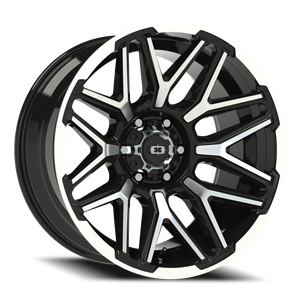 Vision Wheel 305 Gloss Black Machined Face and Lip 20x10 -25 6x139.7mm 106.2mm - Wheelwiz