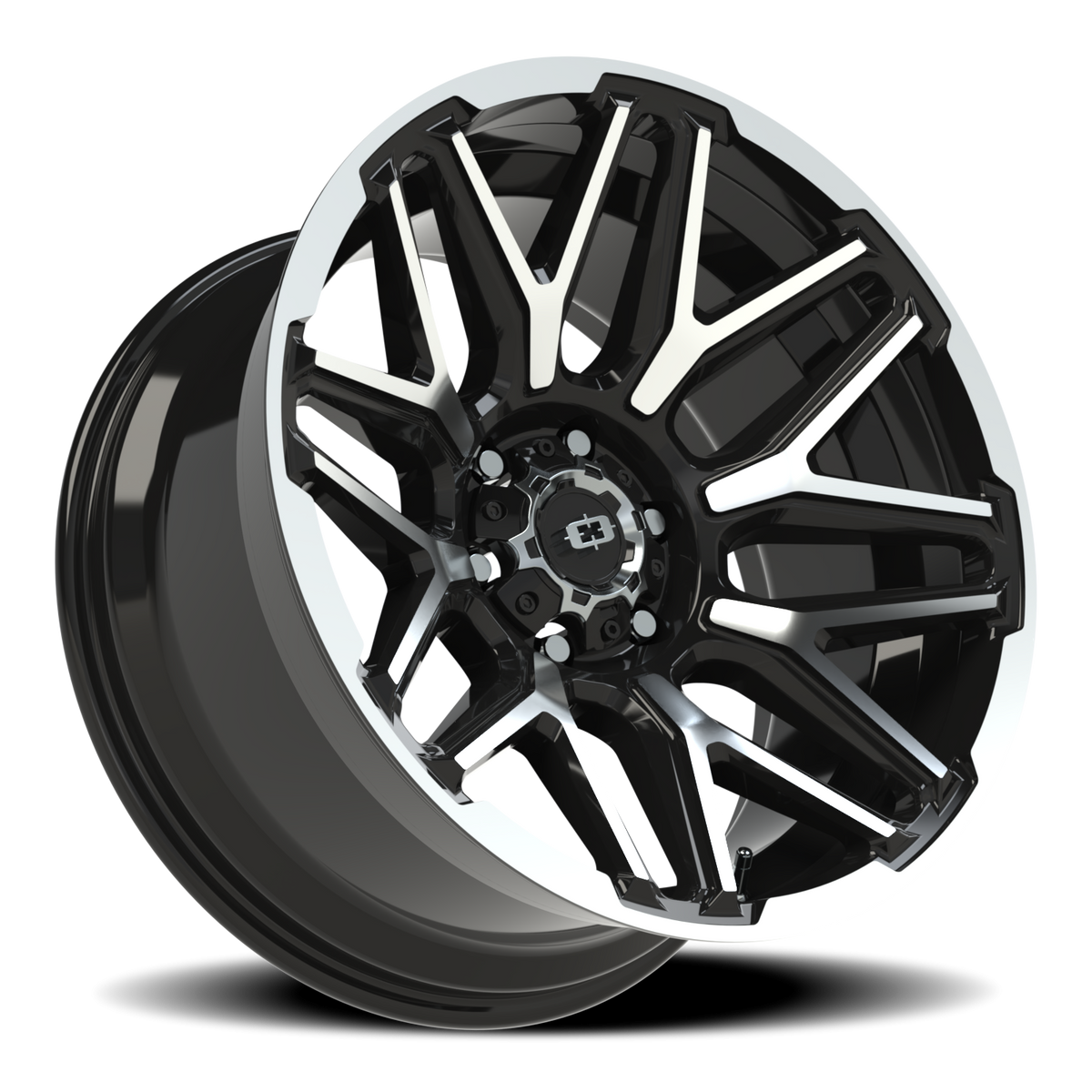 Vision Wheel 305 Gloss Black Machined Face and Lip 20x10 -25 6x139.7mm 106.2mm - Wheelwiz