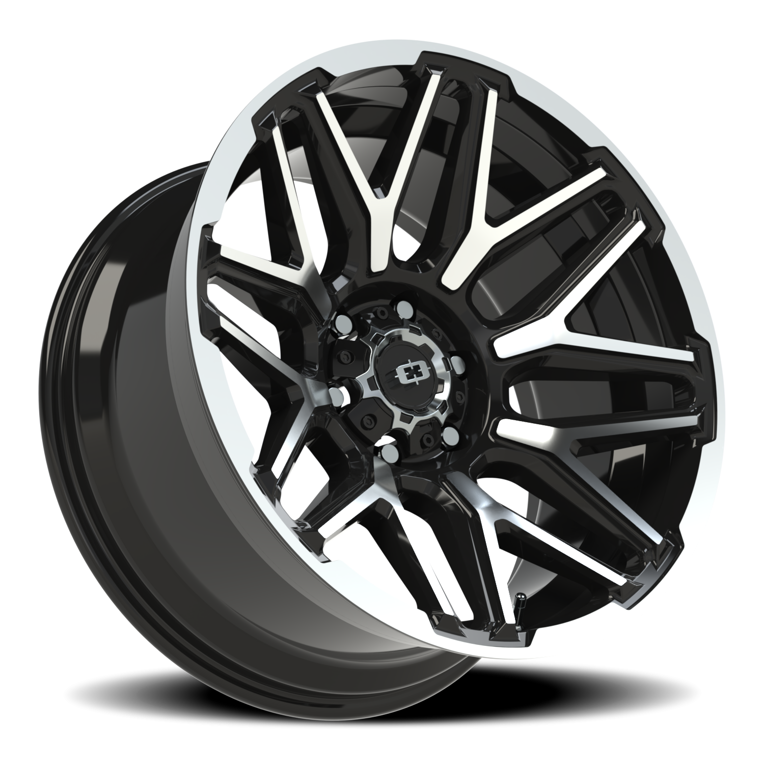 Vision Wheel 305 Gloss Black Machined Face and Lip 20x10 -25 6x139.7mm 106.2mm - Wheelwiz