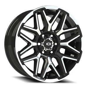 Vision Wheel 305 Gloss Black Machined Face and Lip 20x9 -12 6x139.7mm 106.2mm - Wheelwiz