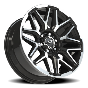 Vision Wheel 305 Gloss Black Machined Face and Lip 20x9 -12 6x139.7mm 106.2mm - Wheelwiz