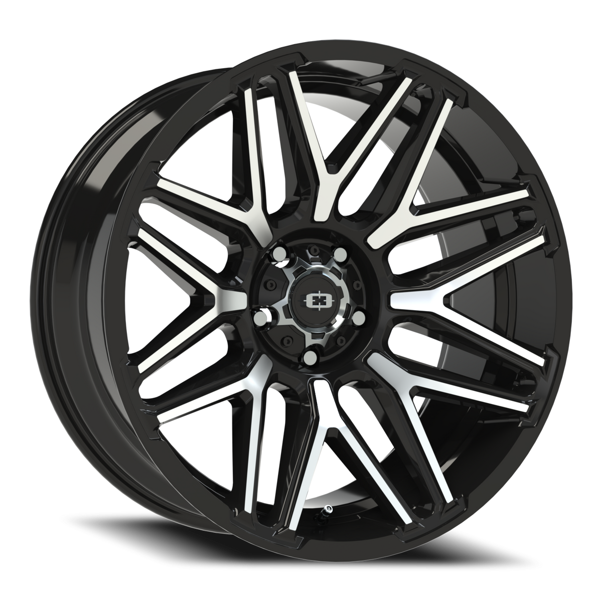 Vision Wheel 305 Gloss Black Machined Face 22x10 -19 5x139.7mm 108mm - Wheelwiz