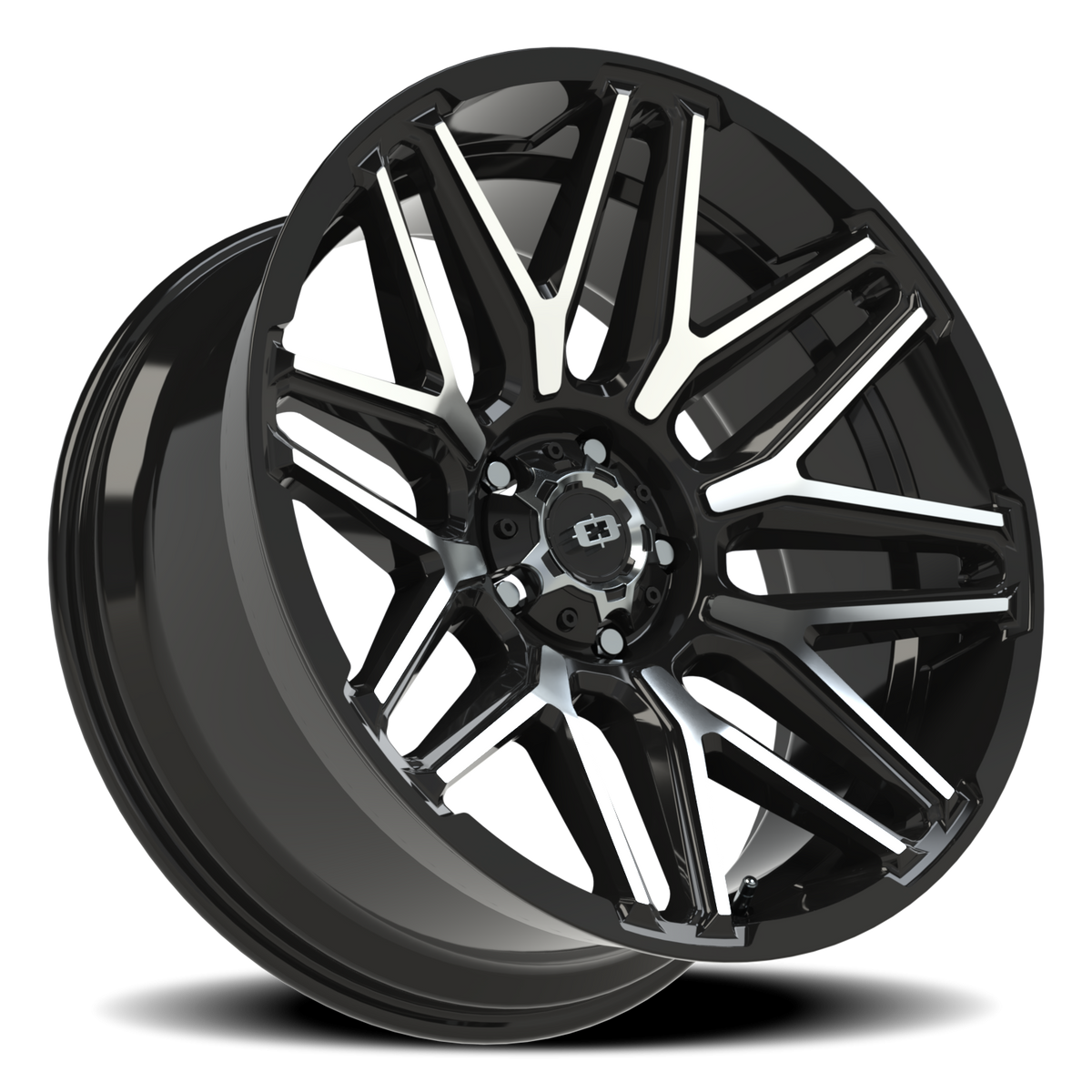 Vision Wheel 305 Gloss Black Machined Face 22x10 -19 5x139.7mm 108mm - Wheelwiz