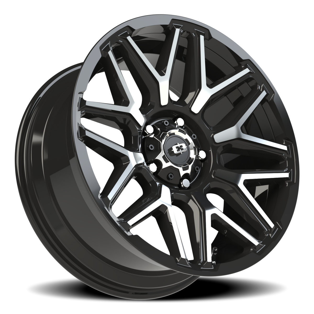 Vision Wheel 305 Gloss Black Machined Face 20x9 +12 5x139.7mm 108mm - Wheelwiz