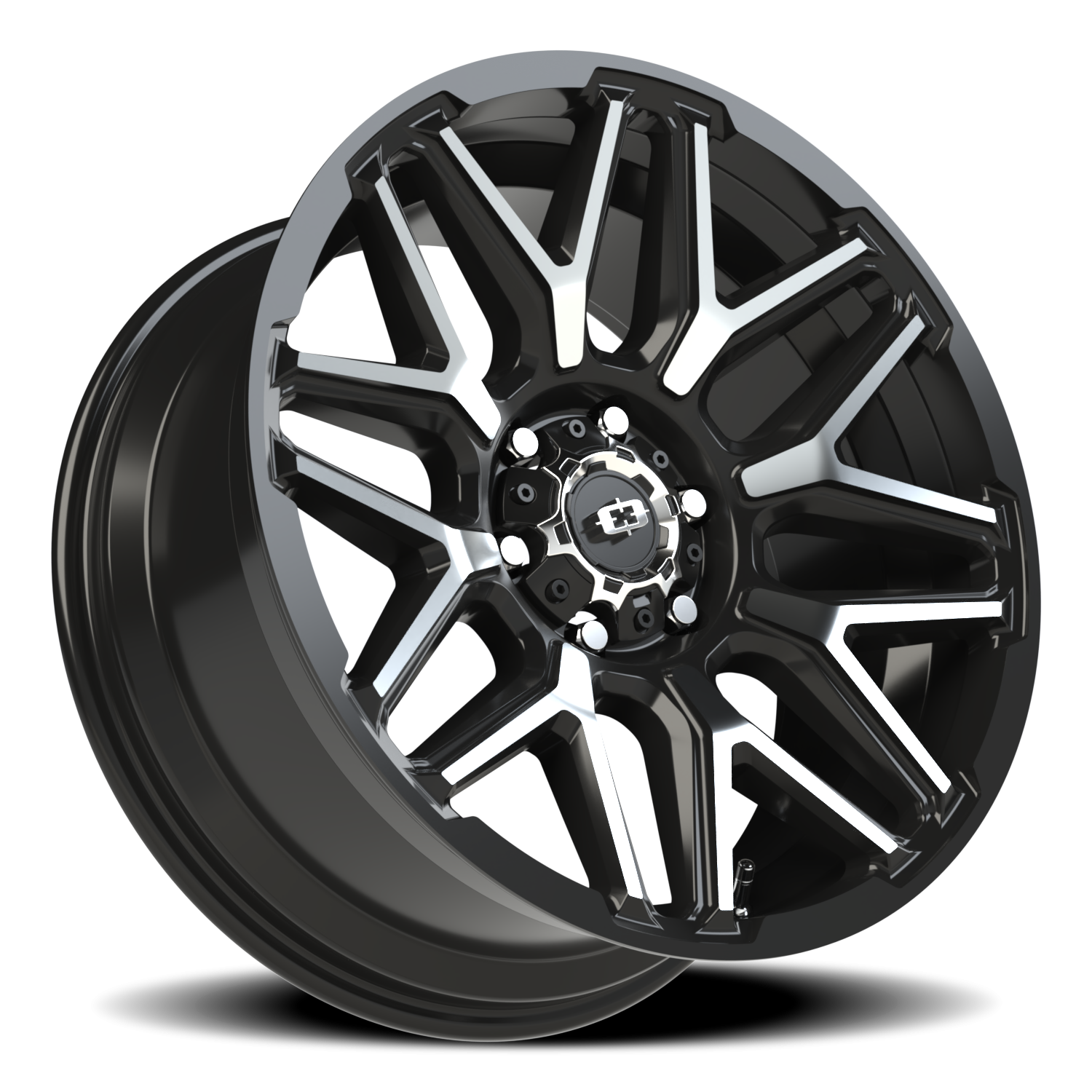 Vision Wheel 305 Gloss Black Machined Face 20x9 +12 6x139.7mm 106.2mm - Wheelwiz