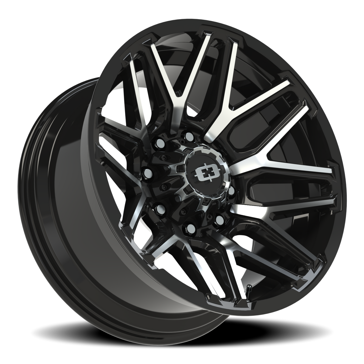 Vision Wheel 305 Gloss Black Machined Face 20x10 -25 8x180mm 124.2mm - Wheelwiz
