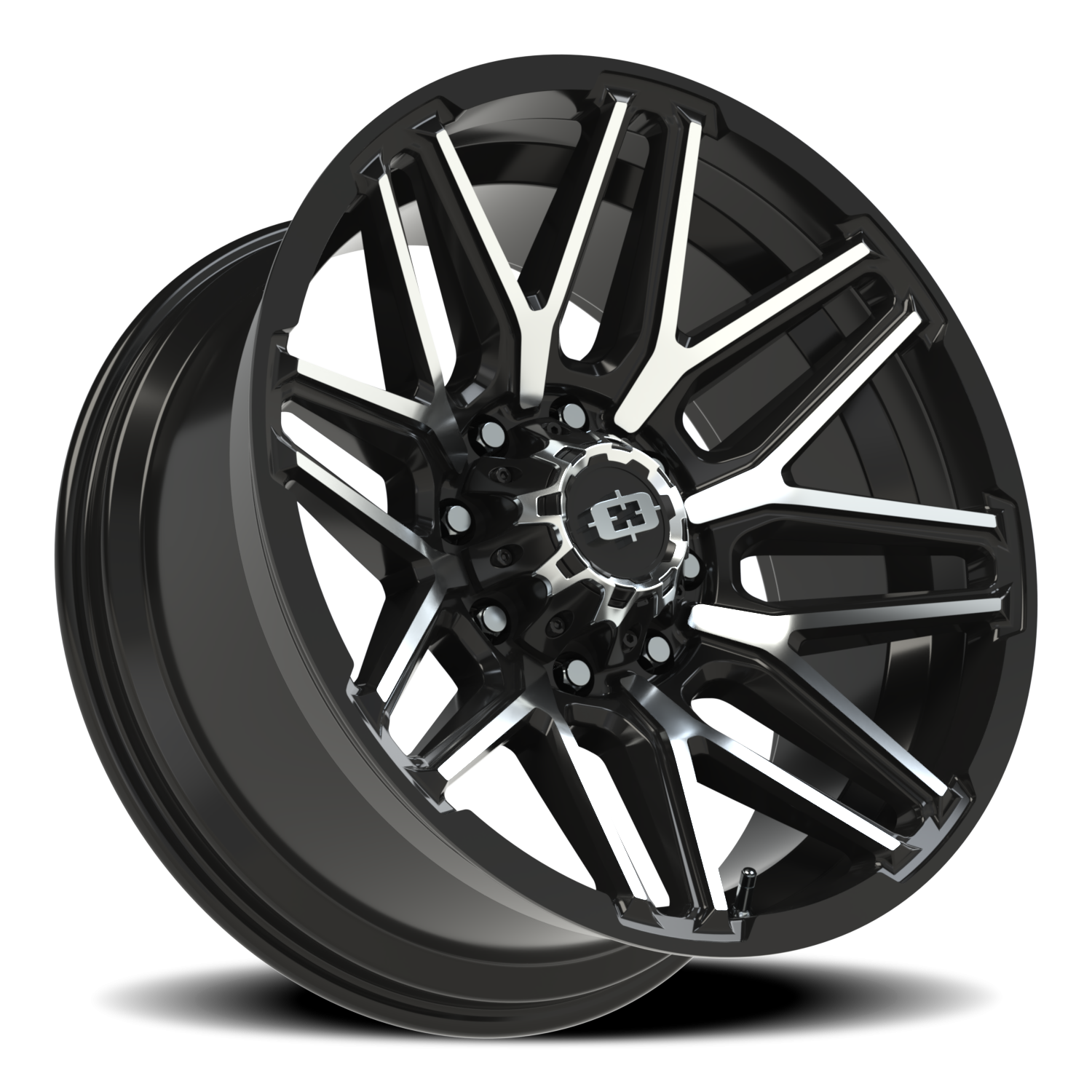 Vision Wheel 305 Gloss Black Machined Face 22x10 -19 8x180mm 124.2mm - Wheelwiz
