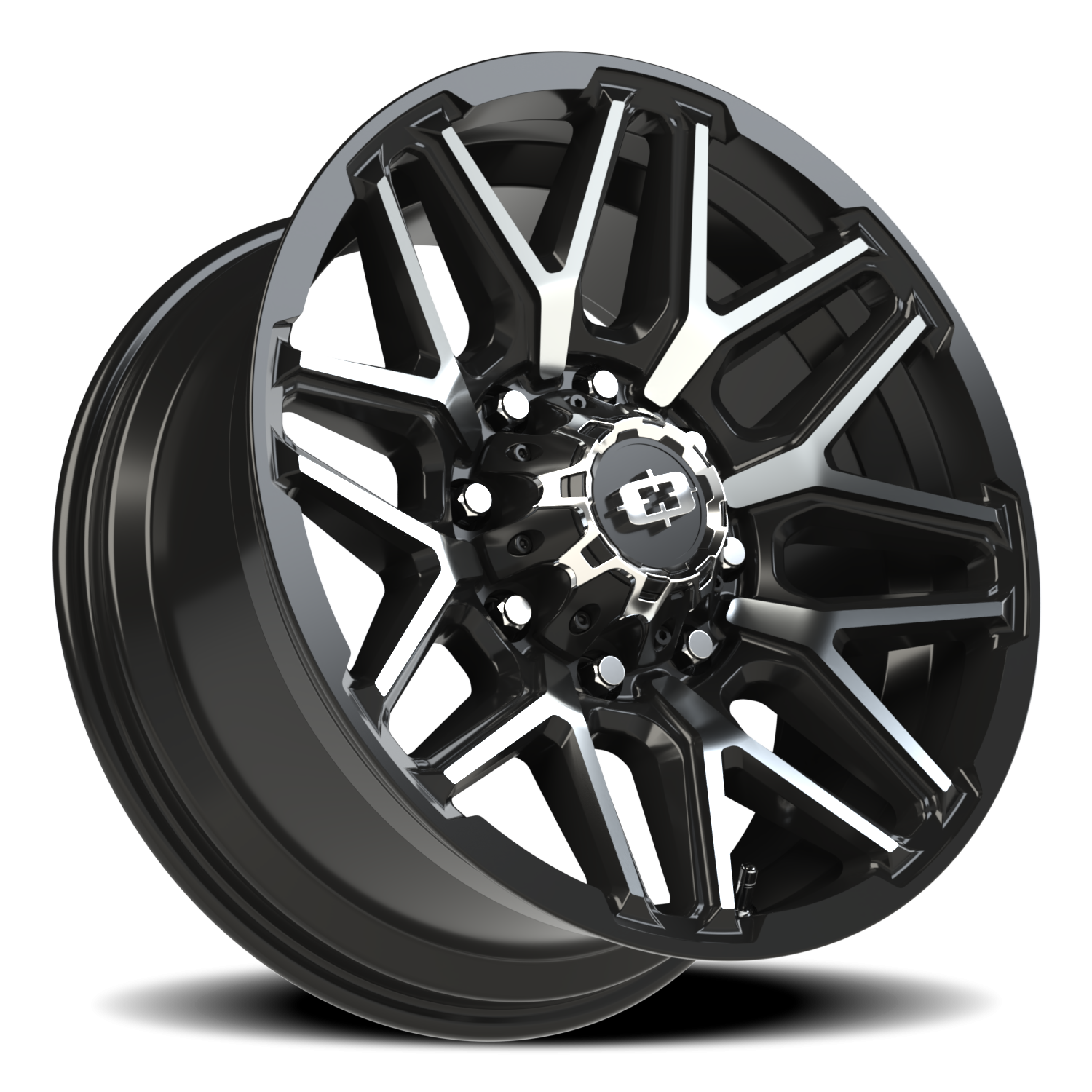 Vision Wheel 305 Gloss Black Machined Face 20x9 +12 8x180mm 124.2mm - Wheelwiz