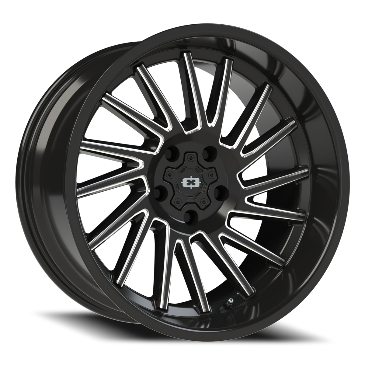 Vision Wheel 306 Gloss Black Milled Spoke 20x10 -25 5x127mm 78.1mm - Wheelwiz