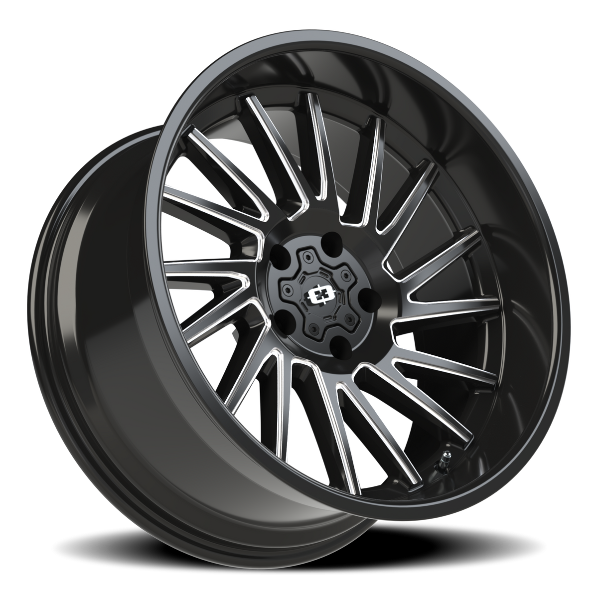 Vision Wheel 306 Gloss Black Milled Spoke 20x10 -25 5x127mm 78.1mm - Wheelwiz
