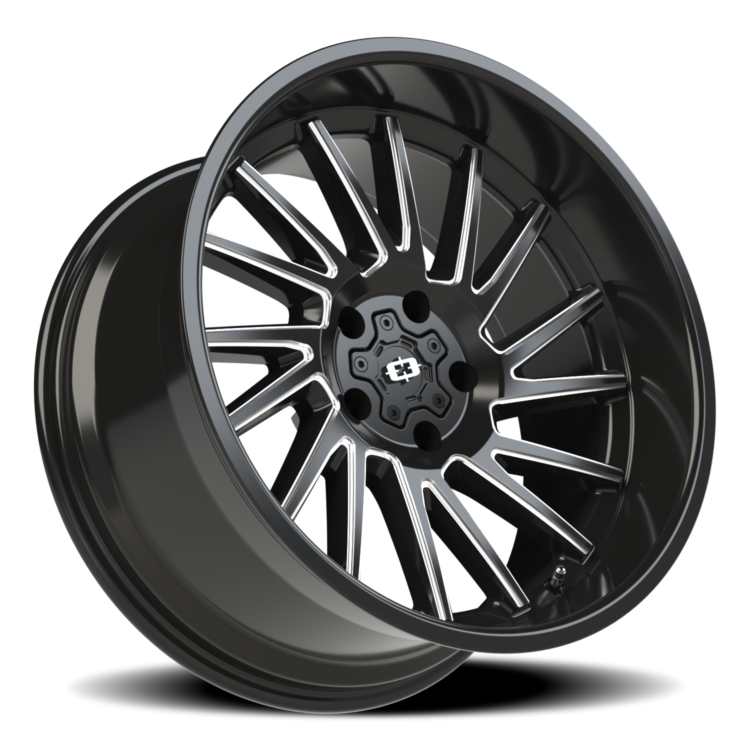 Vision Wheel 306 Gloss Black Milled Spoke 20x10 -25 5x127mm 78.1mm - Wheelwiz