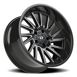 Vision Wheel 306 Gloss Black Milled Spoke 20x10 -25 5x127mm 78.1mm - Wheelwiz