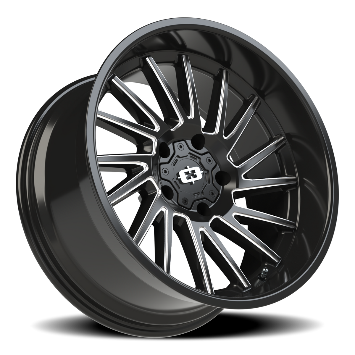 Vision Wheel 306 Gloss Black Milled Spoke 20x10 -25 5x139.7mm 108mm - Wheelwiz