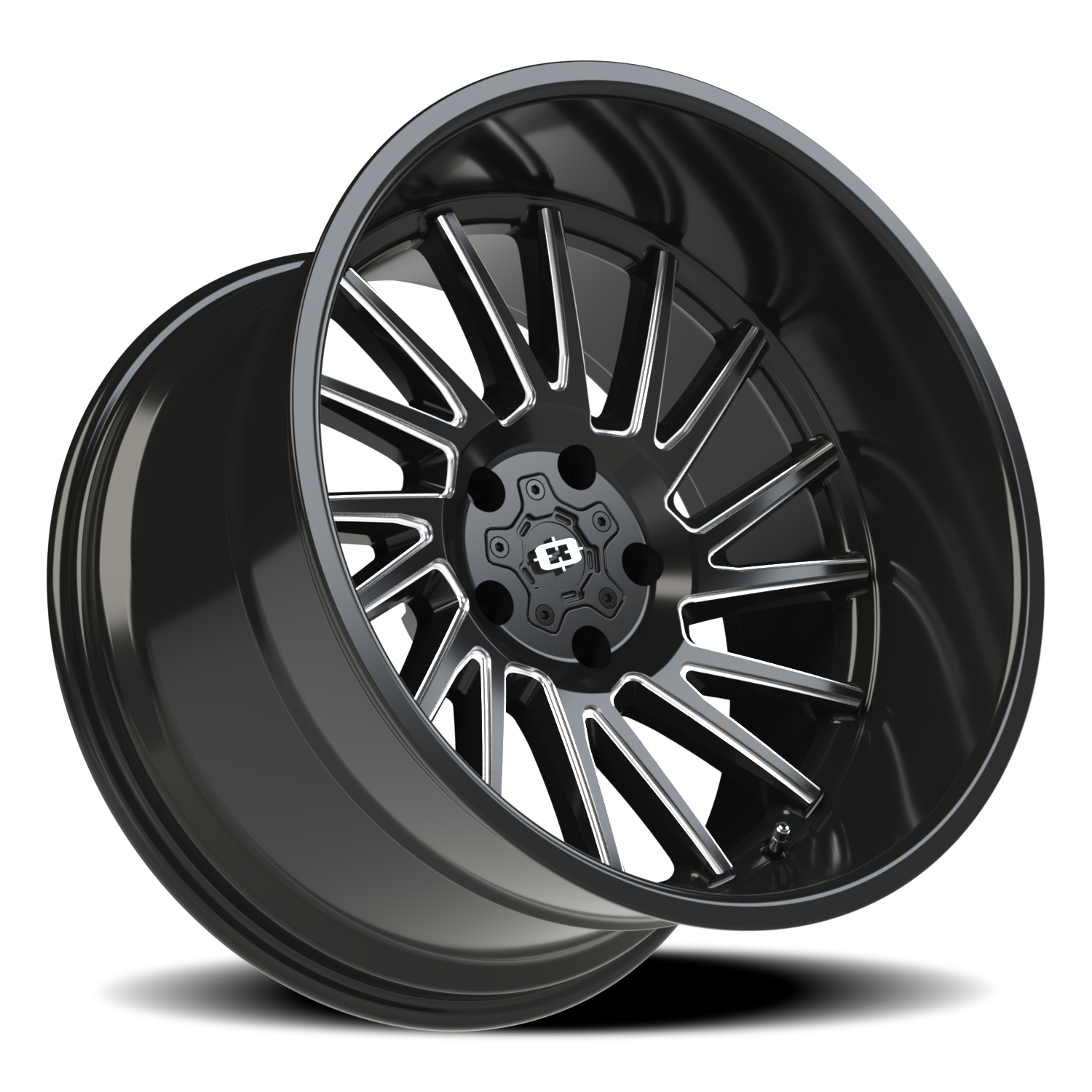 Vision Wheel 306 Gloss Black Milled Spoke 20x12 -51 5x127mm 78.1mm - Wheelwiz
