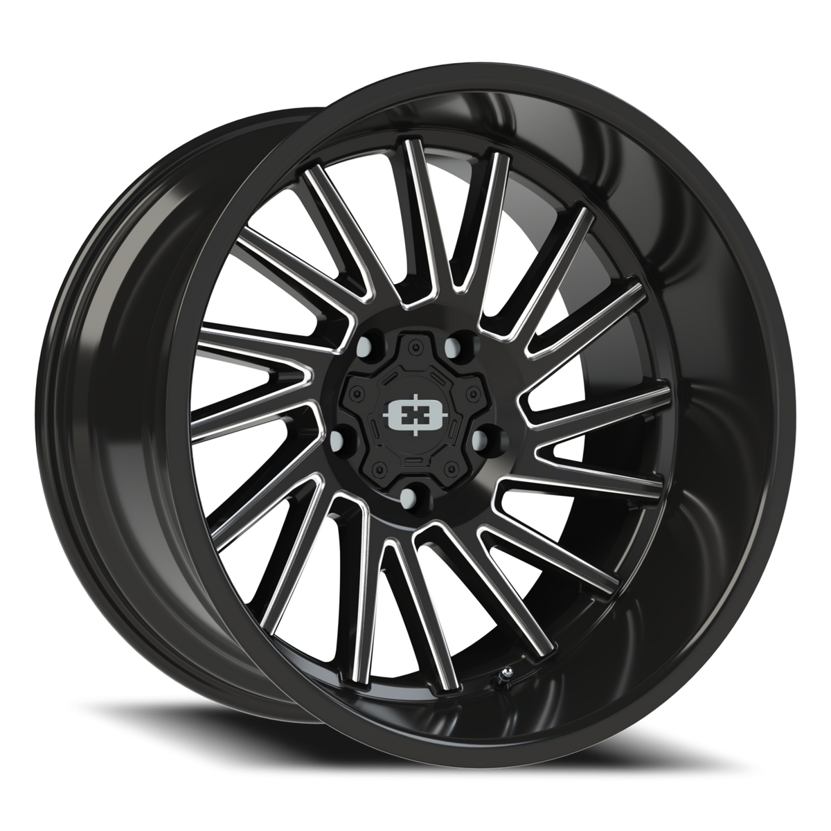 Vision Wheel 306 Gloss Black Milled Spoke 20x12 -51 5x139.7mm 108mm - Wheelwiz