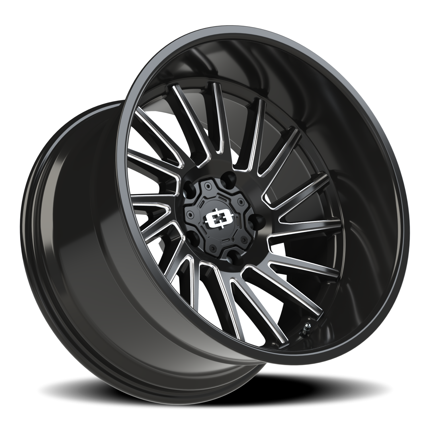 Vision Wheel 306 Gloss Black Milled Spoke 20x12 -51 5x139.7mm 108mm - Wheelwiz