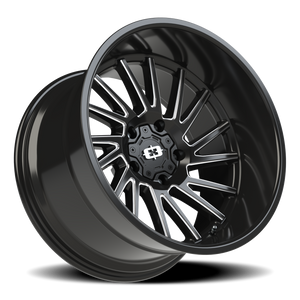 Vision Wheel 306 Gloss Black Milled Spoke 20x12 -51 5x139.7mm 108mm - Wheelwiz
