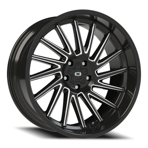 Vision Wheel 306 Gloss Black Milled Spoke 22x10 -19 5x127mm 78.1mm - Wheelwiz