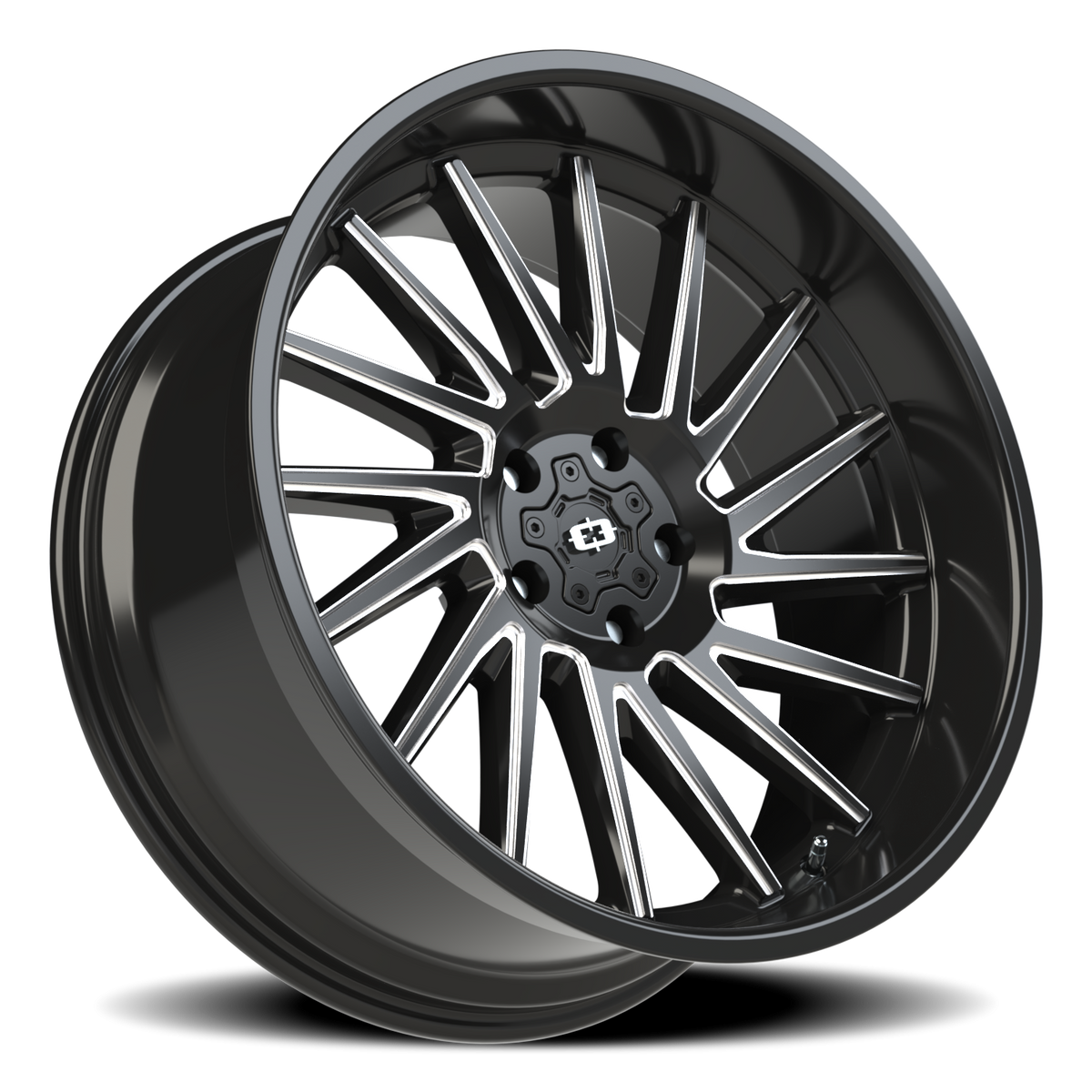 Vision Wheel 306 Gloss Black Milled Spoke 22x10 -19 5x127mm 78.1mm - Wheelwiz