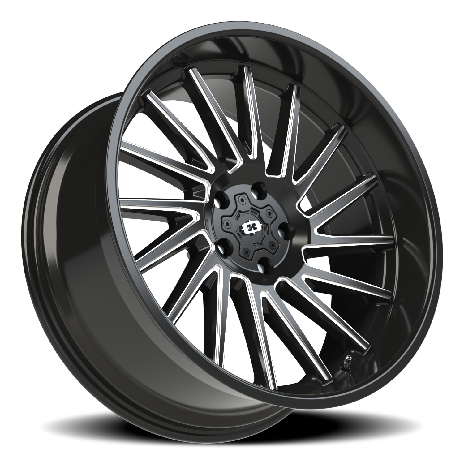 Vision Wheel 306 Gloss Black Milled Spoke 22x10 -19 5x127mm 78.1mm - Wheelwiz