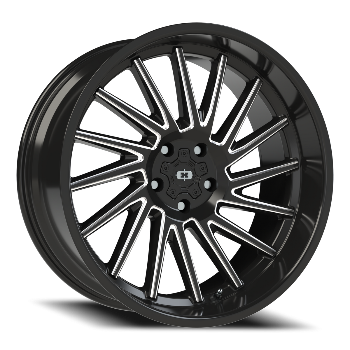 Vision Wheel 306 Gloss Black Milled Spoke 22x10 -19 5x139.7mm 108mm - Wheelwiz