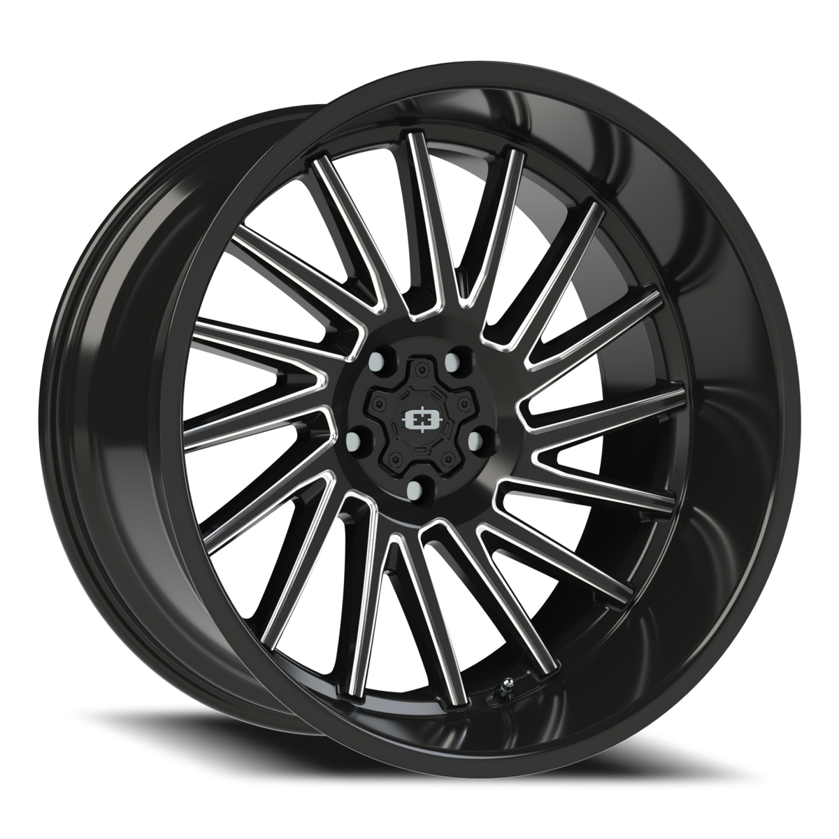 Vision Wheel 306 Gloss Black Milled Spoke 22x12 -51 5x127mm 78.1mm - Wheelwiz