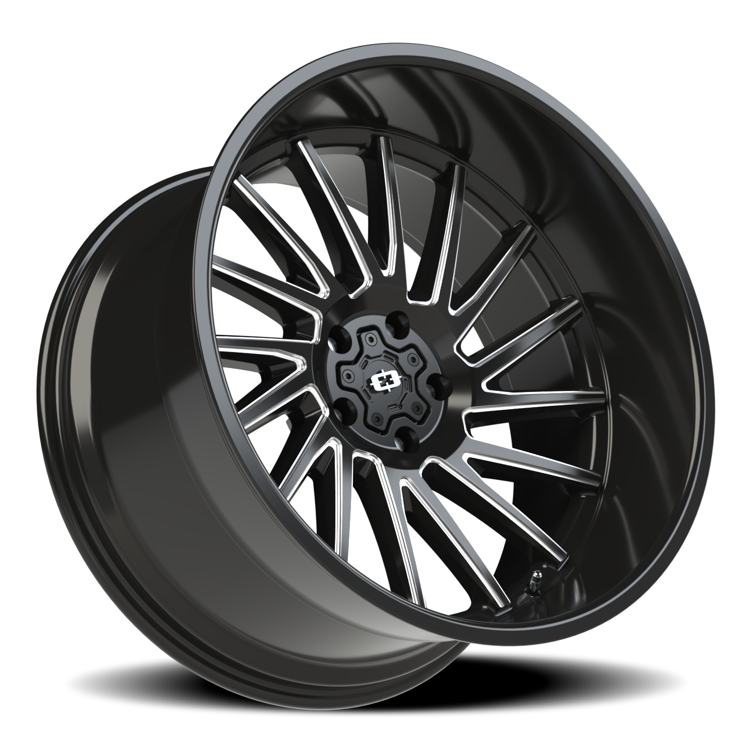 Vision Wheel 306 Gloss Black Milled Spoke 22x12 -51 5x127mm 78.1mm - Wheelwiz