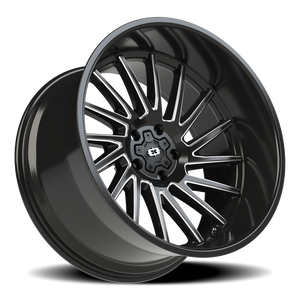 Vision Wheel 306 Gloss Black Milled Spoke 22x12 -51 5x127mm 78.1mm - Wheelwiz