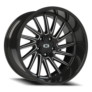 Vision Wheel 306 Gloss Black Milled Spoke 22x12 -51 5x139.7mm 108mm - Wheelwiz