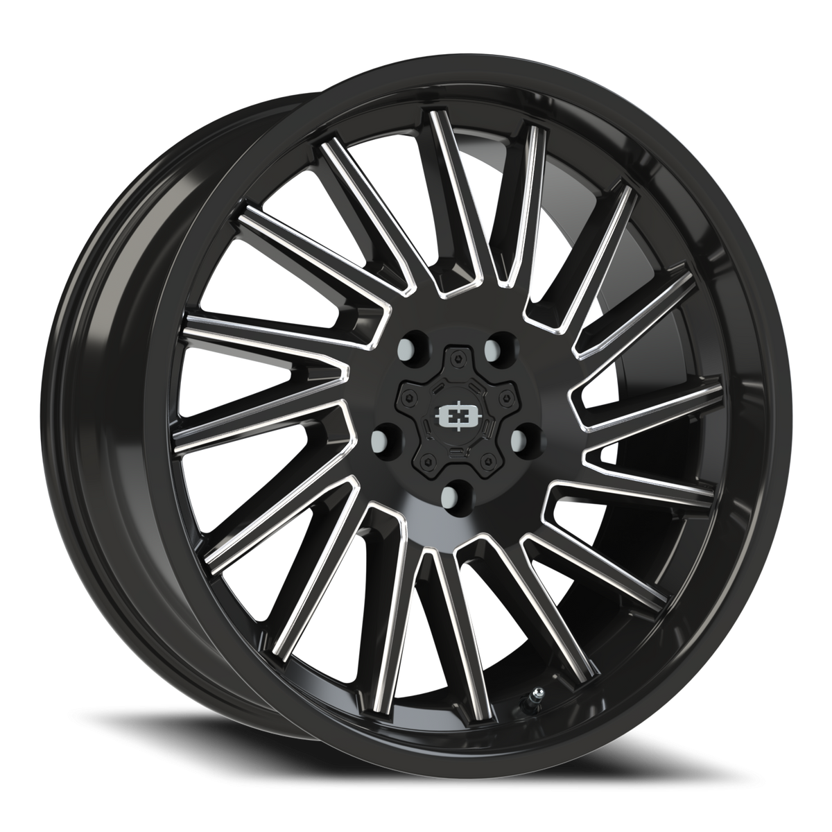 Vision Wheel 306 Gloss Black Milled Spoke 20x9 -12 5x127mm 78.1mm - Wheelwiz