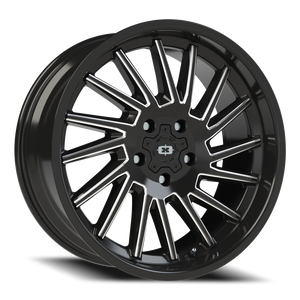 Vision Wheel 306 Gloss Black Milled Spoke 20x9 -12 5x127mm 78.1mm - Wheelwiz