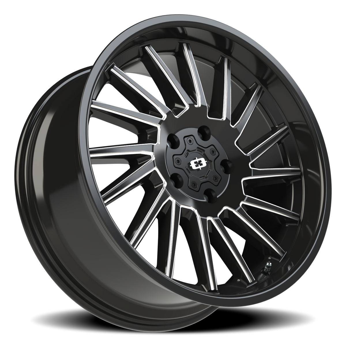 Vision Wheel 306 Gloss Black Milled Spoke 20x9 -12 5x127mm 78.1mm - Wheelwiz