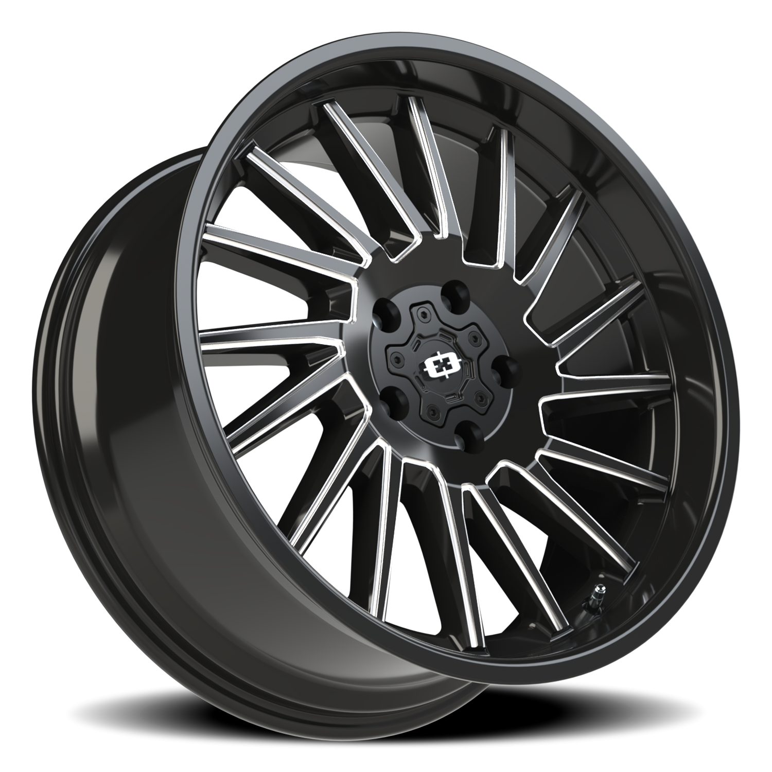 Vision Wheel 306 Gloss Black Milled Spoke 20x9 -12 5x127mm 78.1mm - Wheelwiz