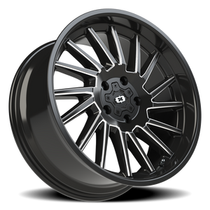 Vision Wheel 306 Gloss Black Milled Spoke 20x9 -12 5x127mm 78.1mm - Wheelwiz